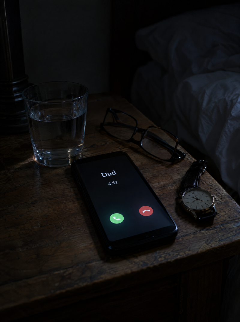 The phone lit up on the nightstand: Dad, 4:52 AM
