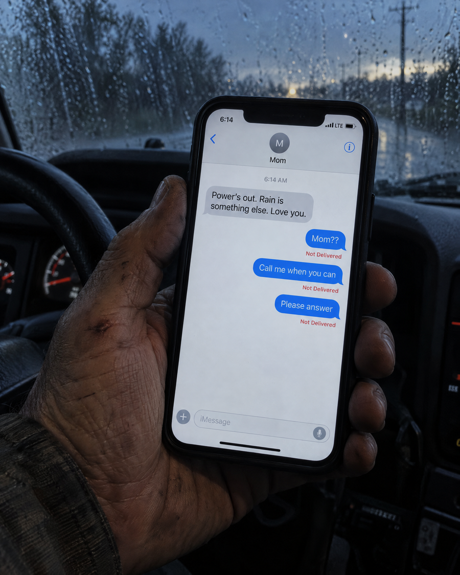 The last text message from Mom, followed by messages that were never delivered