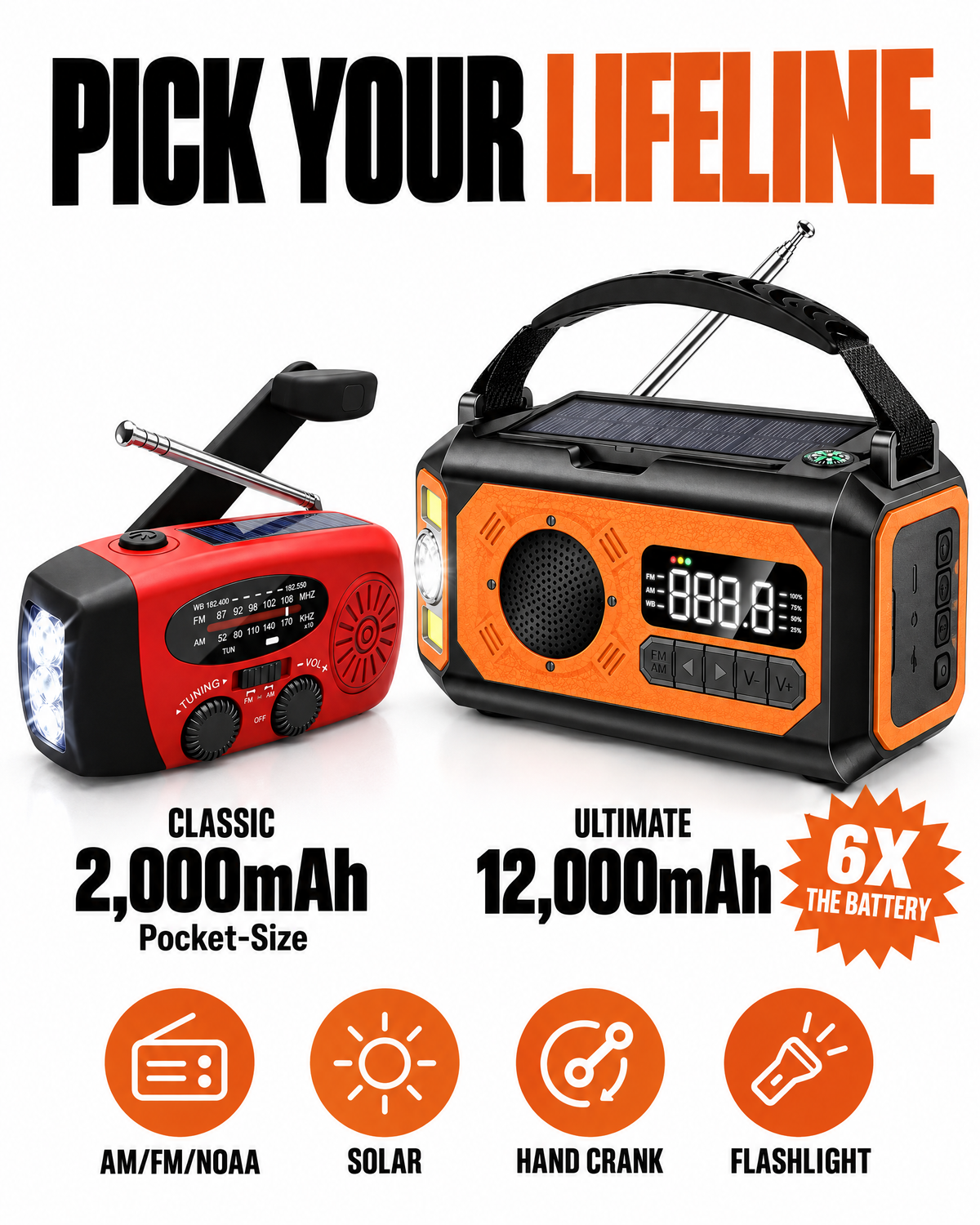 Pick your lifeline: Classic 2,000mAh vs Ultimate 12,000mAh