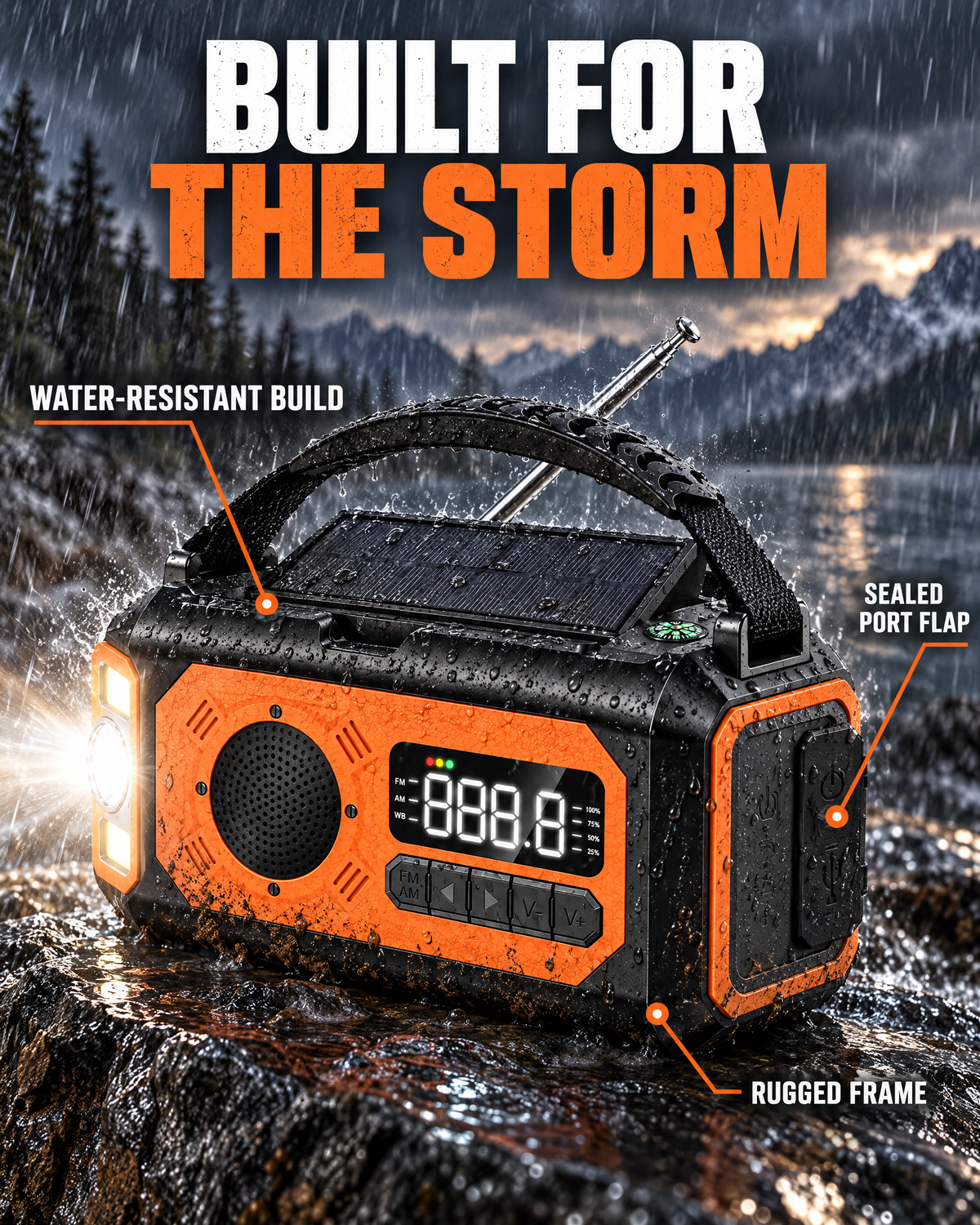 Water-resistant rugged build for the storm