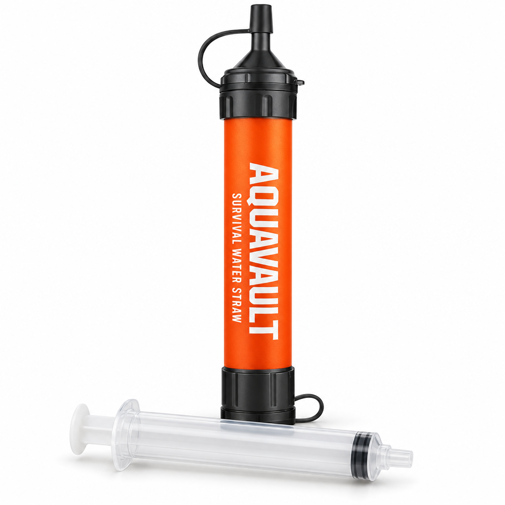 AquaVault Straw with flushing syringe
